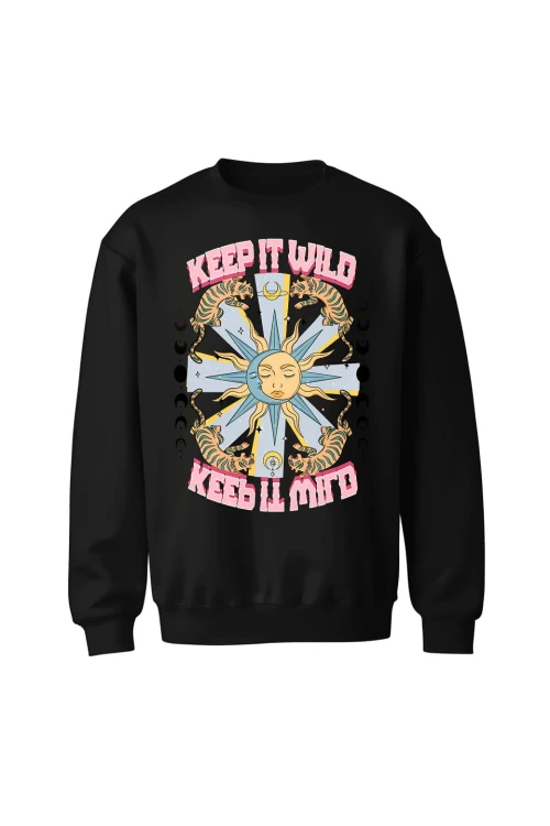 Bluza bez kaptura Keep it wild - czarna