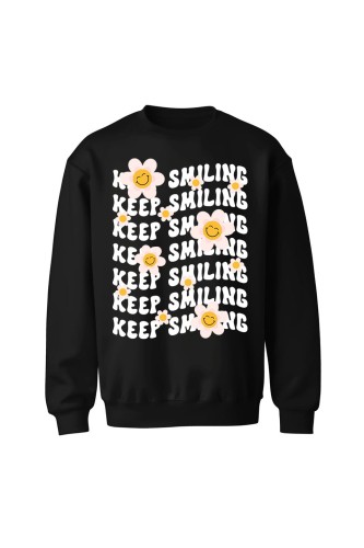 Bluza bez kaptura Keep Smiling - czarna