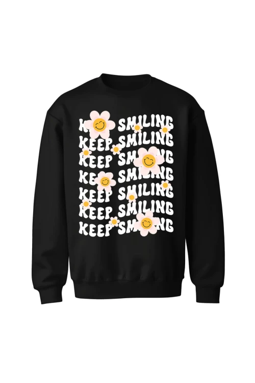 Bluza bez kaptura Keep Smiling - czarna