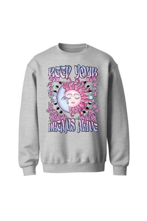 Bluza bez kaptura Keep your dreams alive - szara