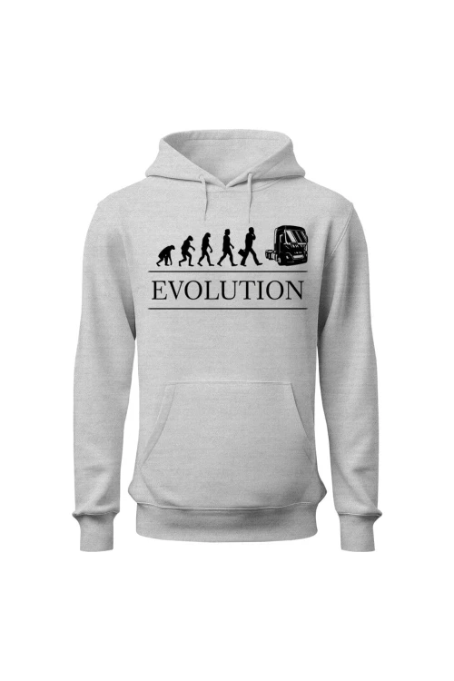 Bluza męska z kapturem Ewolucja kierowcy - szara