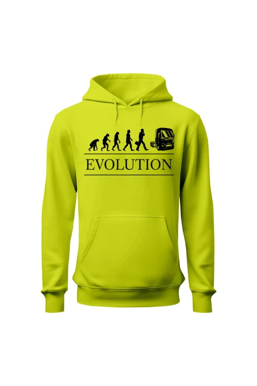 Bluza męska z kapturem Ewolucja kierowcy - limonka