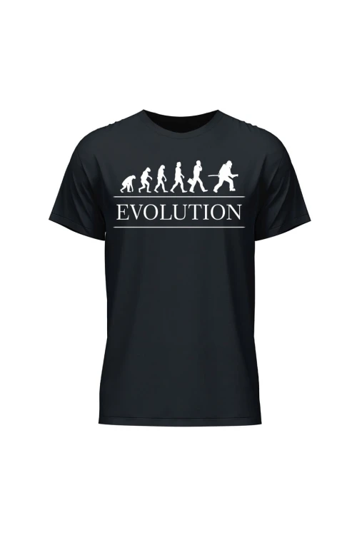 Koszulka męska Ewolucja strażaka - czarna