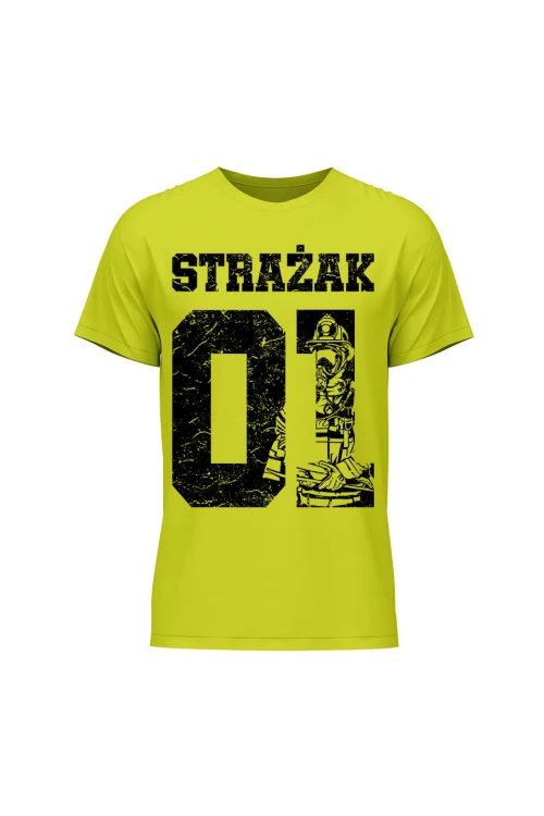 Koszulka męska Strażak 01 - limonka