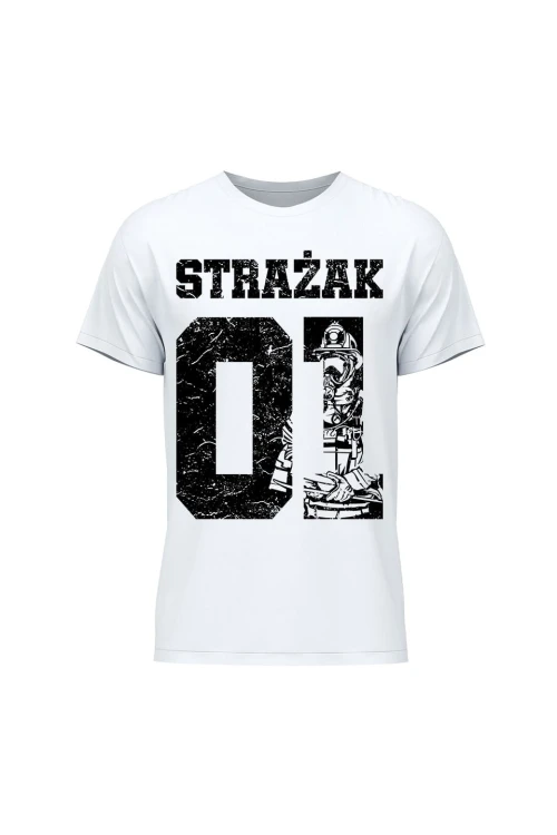 Koszulka męska Strażak 01 - biała