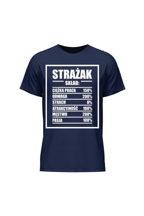 Koszulka męska Strażak skład - granatowa