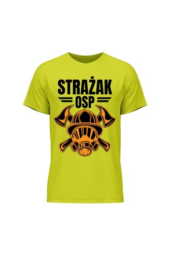 Koszulka męska Strażak OSP - limonka