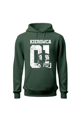 Bluza męska z kapturem Kierowca 01 - zielona