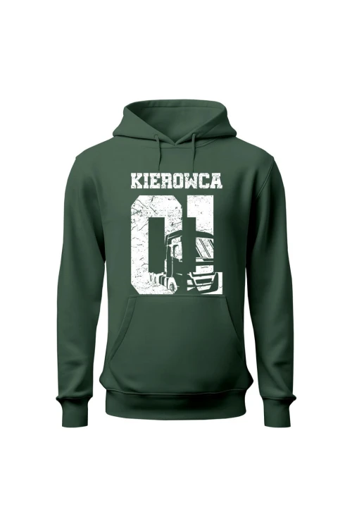 Bluza męska z kapturem Kierowca 01 - zielona