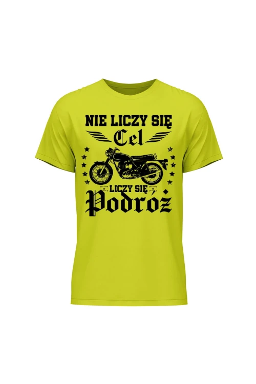 Koszulka męska Nie liczy się cel liczy się podróż - limonka