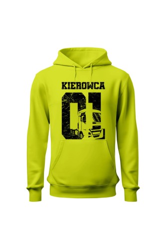 Bluza męska z kapturem Kierowca 01 - limonka