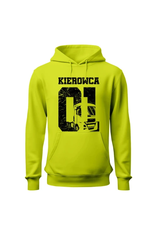 Bluza męska z kapturem Kierowca 01 - limonka