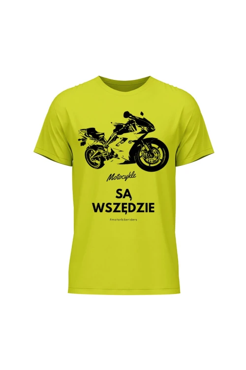 Koszulka męska Motocykle są wszędzie - limonka