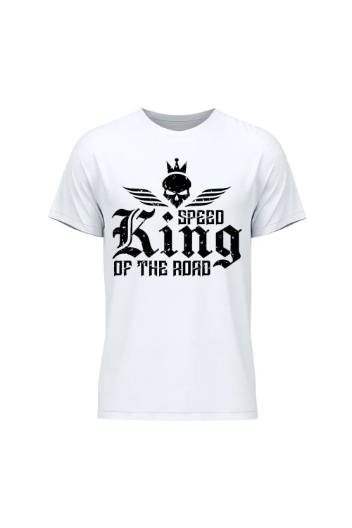 Koszulka męska Speed king of the road - biała