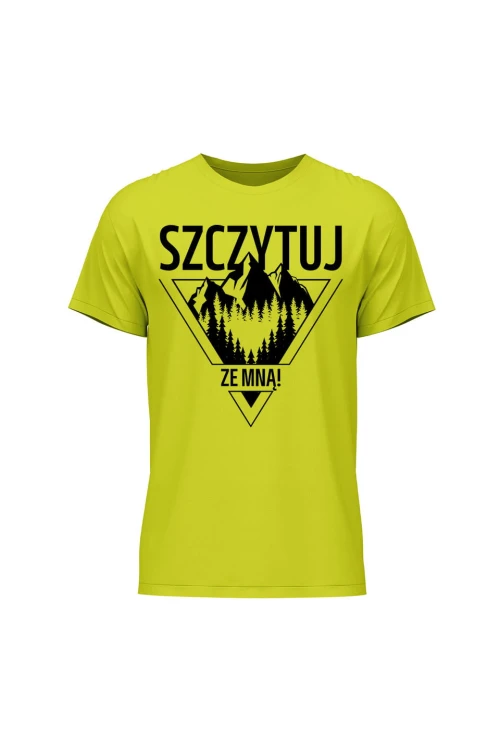 Koszulka męska Szczytuj ze mną - limonka