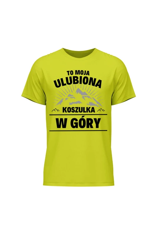 Koszulka męska To moja ulubiona koszulka w góry - limonka