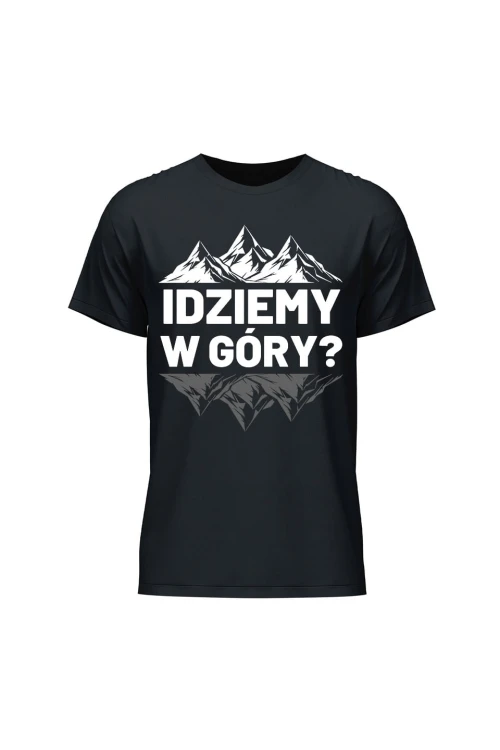 Koszulka męska Idziemy w góry - czarna