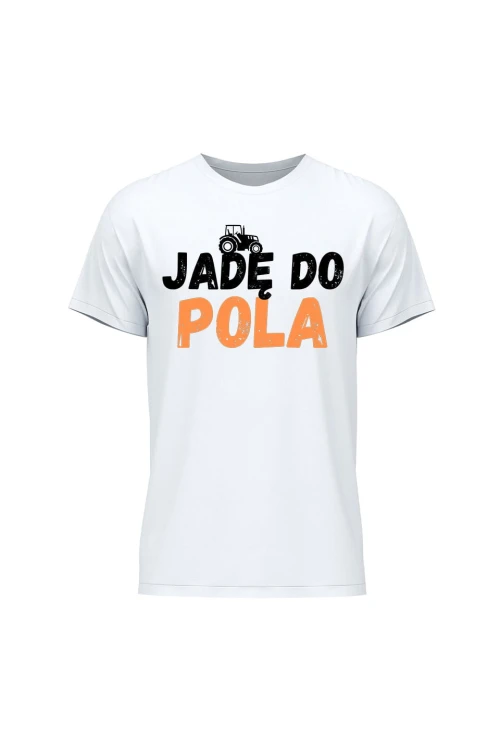 Koszulka męska Jadę do pola - biała