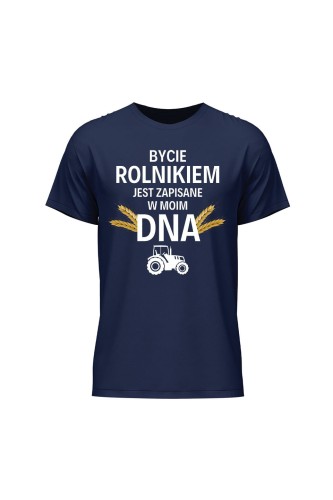 Koszulka męska Bycie rolnikiem jest zapisane w moim DNA - granatowa