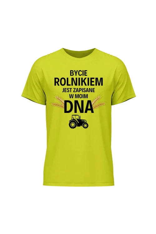 Koszulka męska Bycie rolnikiem jest zapisane w moim DNA - limonka