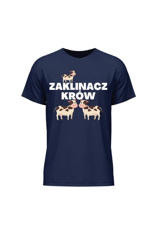 Koszulka męska Zaklinacz krów - granatowa