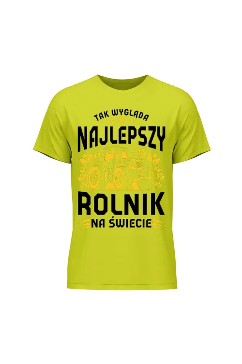 Koszulka męska Najlepszy rolnik na świecie - limonka