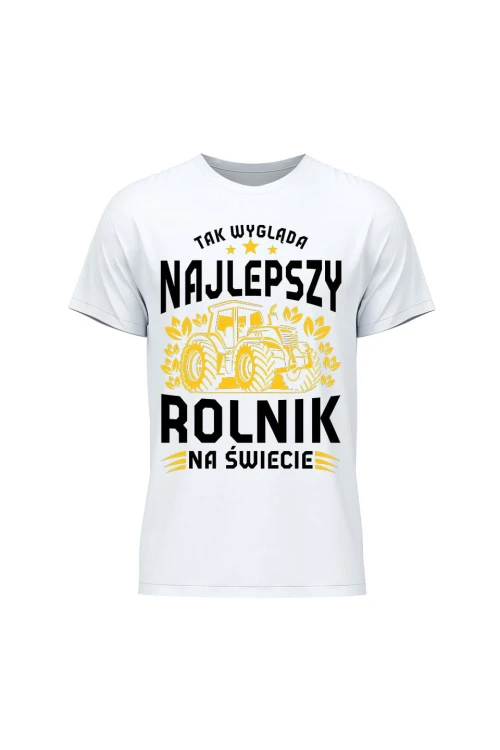 Koszulka męska Najlepszy rolnik na świecie - biała