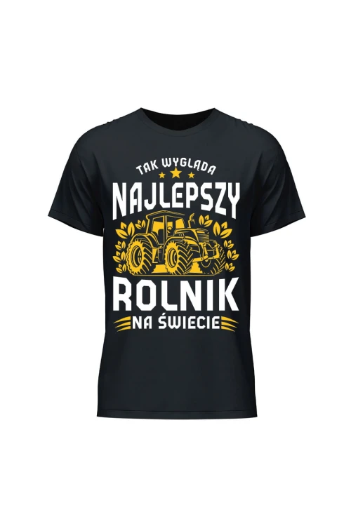 Koszulka męska Najlepszy rolnik na świecie - czarna