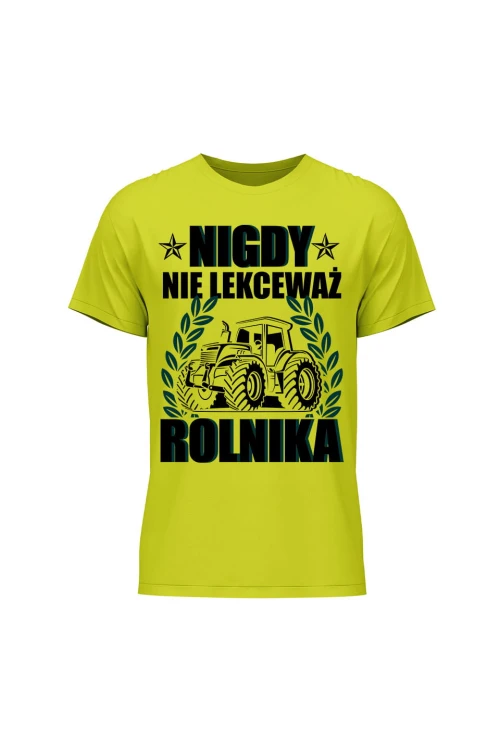 Koszulka męska Nigdy nie lekceważ rolnika - limonka