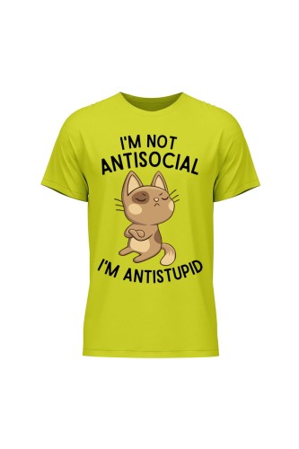 Koszulka męska I'm not antisocial - limonka