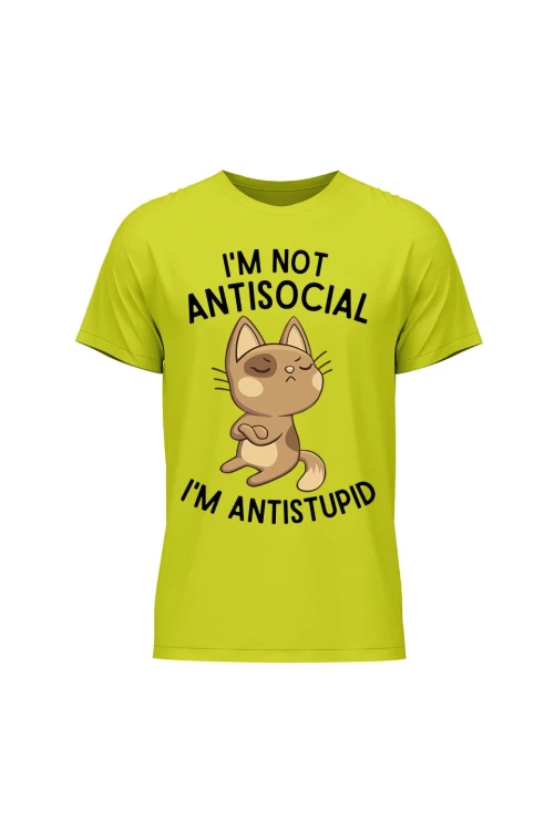 Koszulka męska I'm not antisocial - limonka