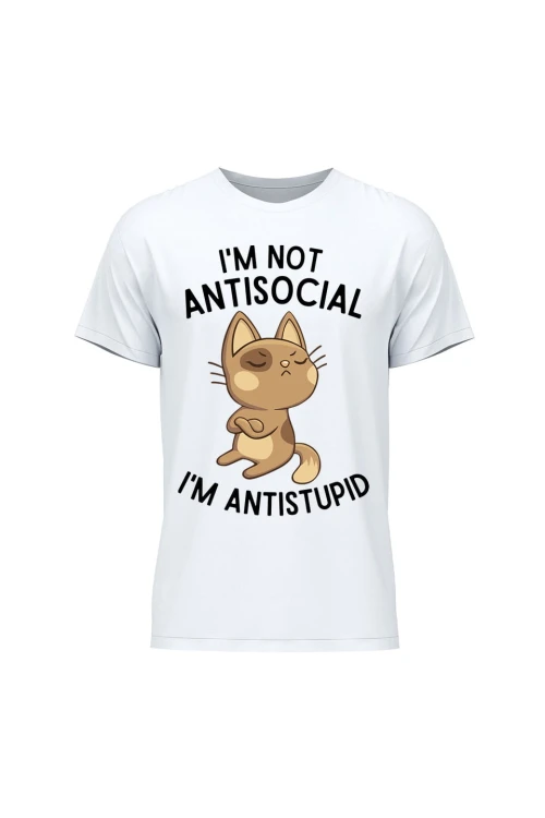 Koszulka męska I'm not antisocial - biała