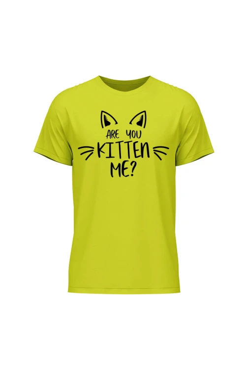 Koszulka męska Are you kitten me? - limonka