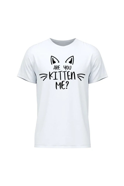 Koszulka męska Are you kitten me? - biała