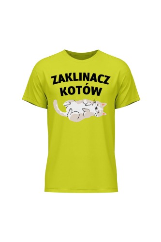 Koszulka męska Zaklinacz kotów - limonka
