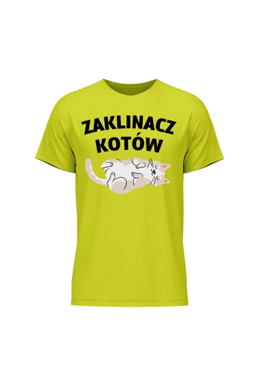 Koszulka męska Zaklinacz kotów - limonka