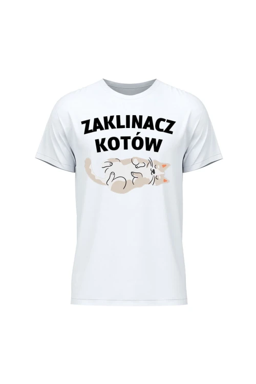 Koszulka męska Zaklinacz kotów - biała