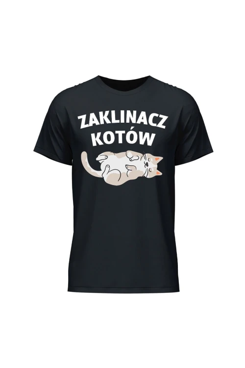 Koszulka męska Zaklinacz kotów - czarna