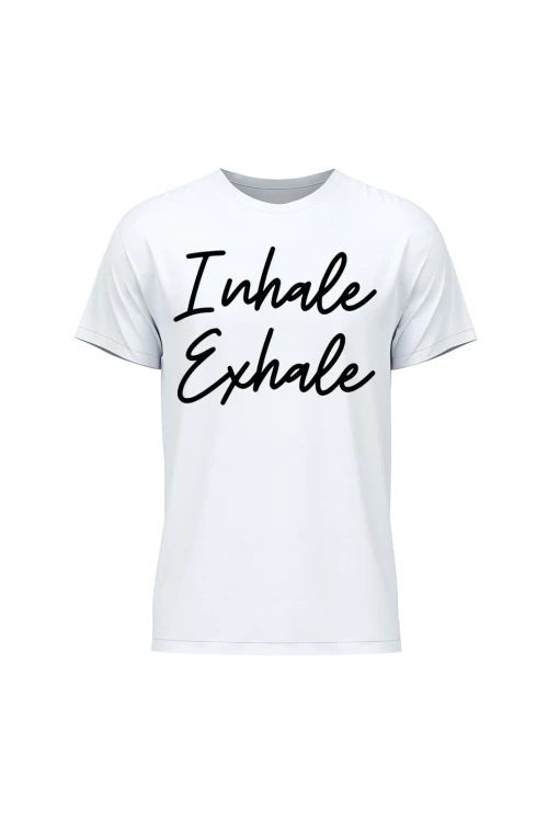 Koszulka męska Inhale Exhale - biała