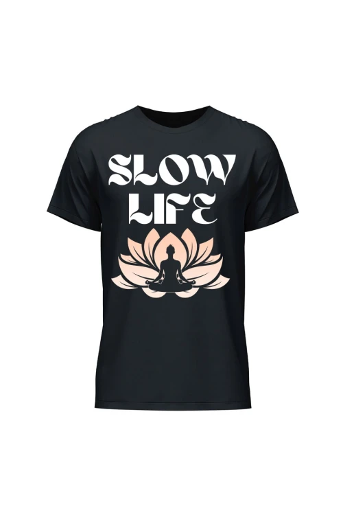 Koszulka męska Slow life - czarna