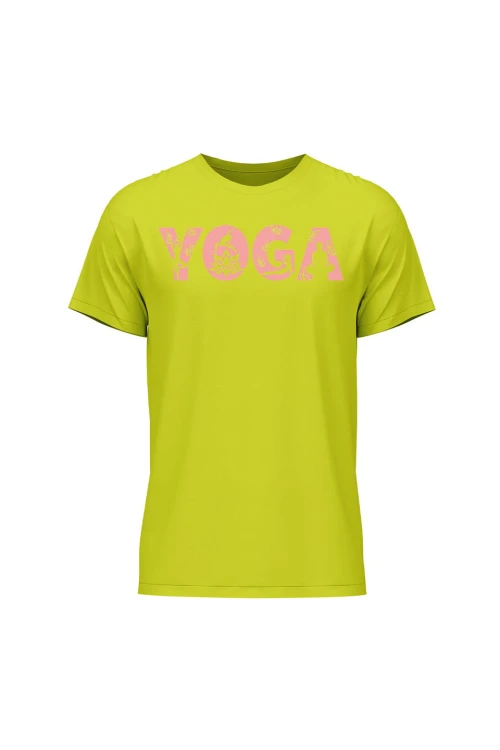 Koszulka męska Yoga Napis - limonka