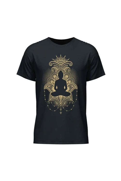 Koszulka męska Budda Medytacja - czarna