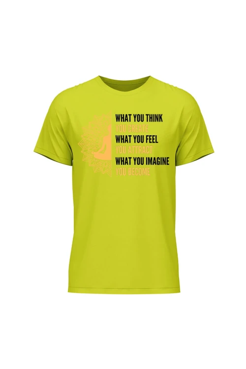 Koszulka męska What you think you create - limonka