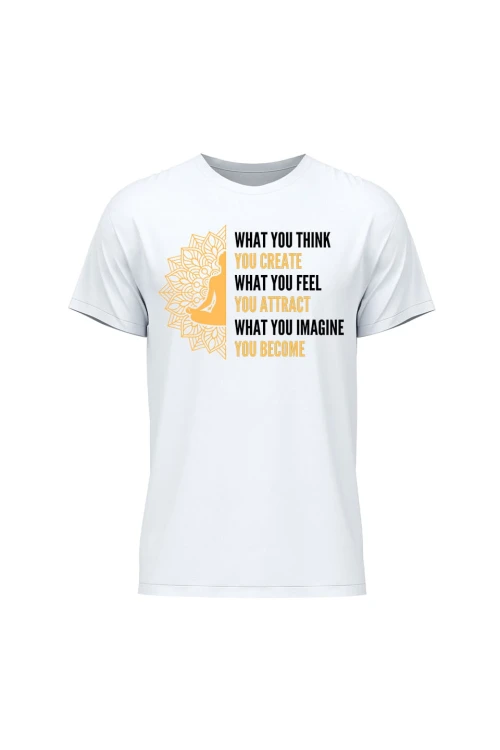Koszulka męska What you think you create - biała