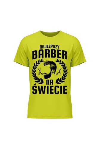 Koszulka męska Najlepszy barber na świecie - limonka