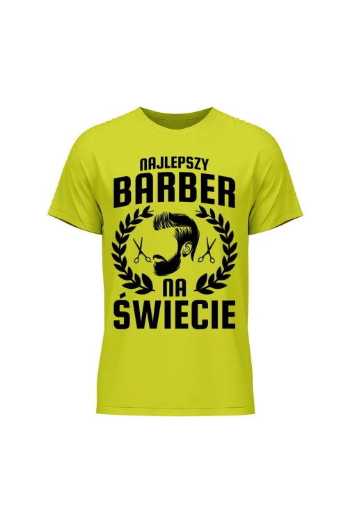 Koszulka męska Najlepszy barber na świecie - limonka