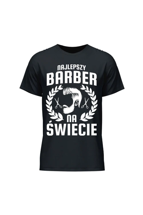 Koszulka męska Najlepszy barber na świecie - czarna