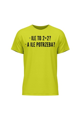 Koszulka męska Ile to 2+2? A ile potrzeba? - limonka