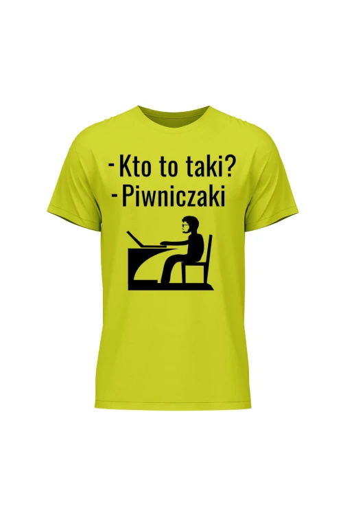 Koszulka męska Kto to taki? Piwniczaki - limonka