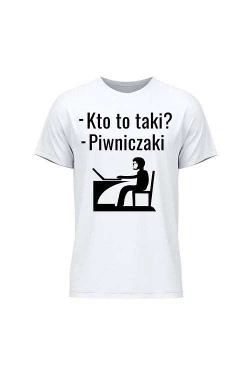 Koszulka męska Kto to taki? Piwniczaki - biała